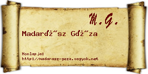 Madarász Géza névjegykártya