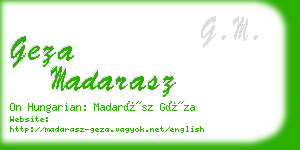 geza madarasz business card